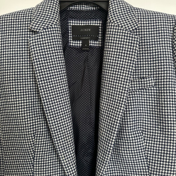 J.Crew Campbell Blazer navy white houndstooth Size 6 - Picture 3 of 6